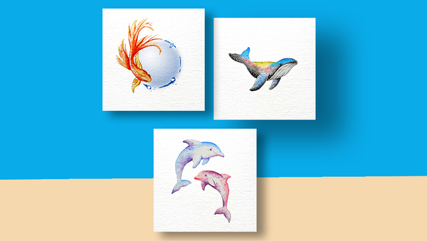 Zeedieren Aquarel